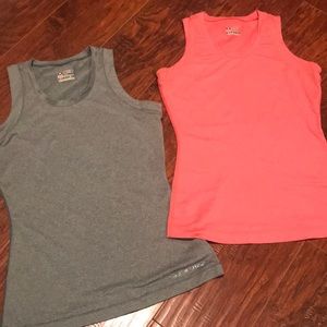 Lot of 2 fitted heat gear workout tank tops